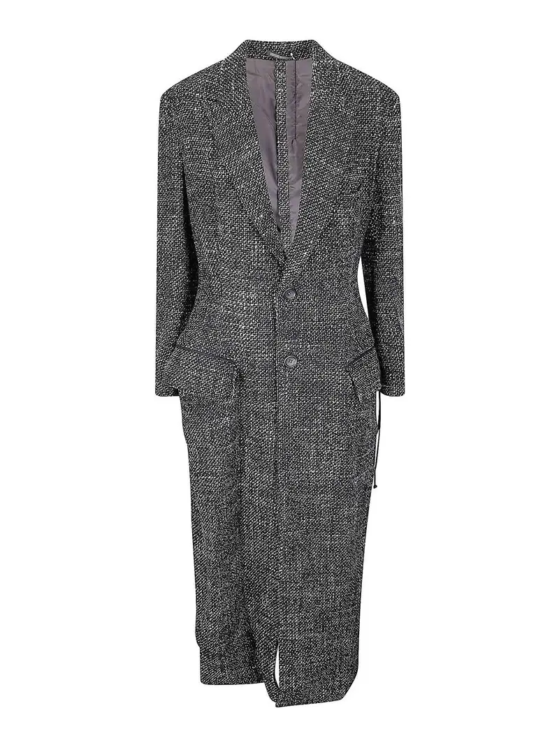 Cappotto lungo con lacci sul retro Bianco