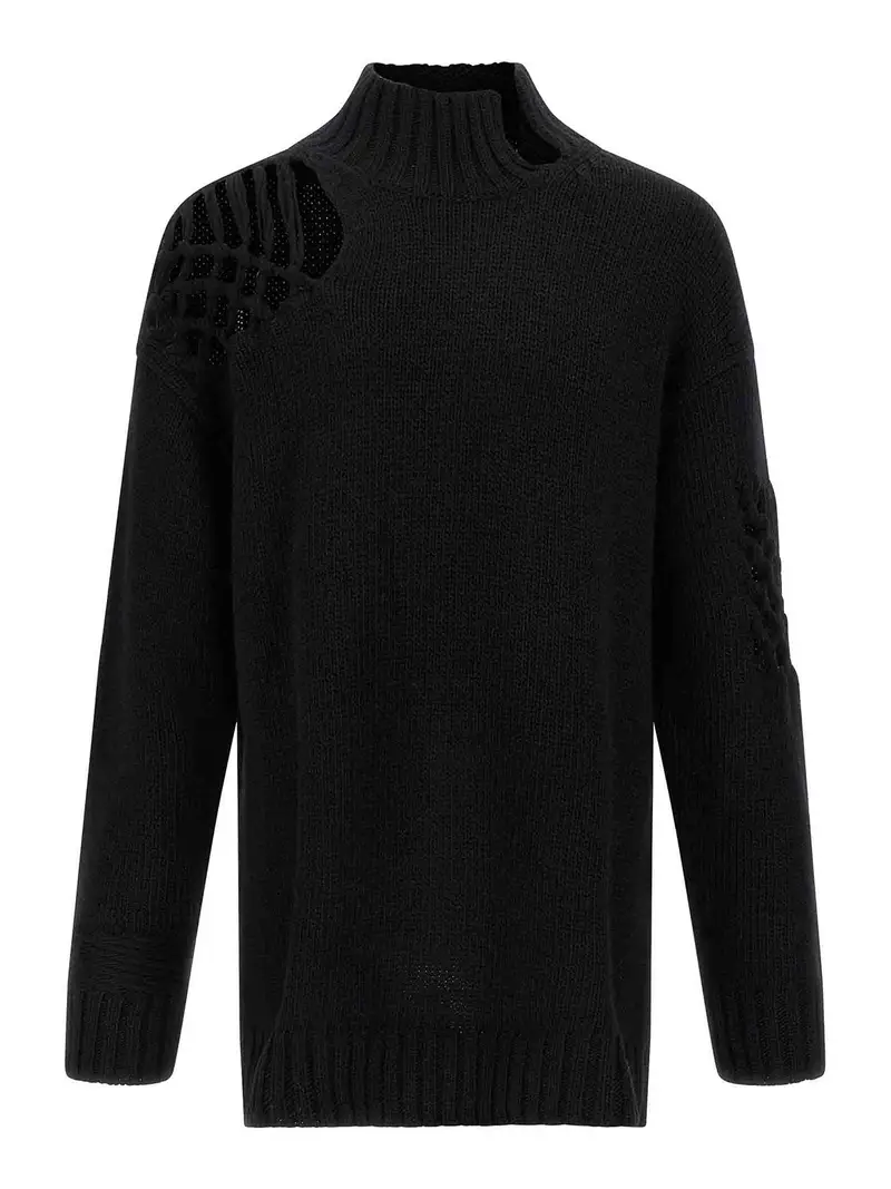 Macram Inserisci maglione Nero