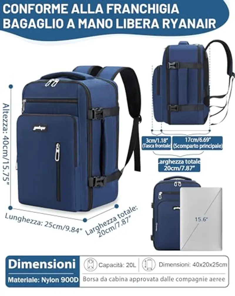 YOKGO Zaino da viaggio Turchese 2303498 miniatura 2