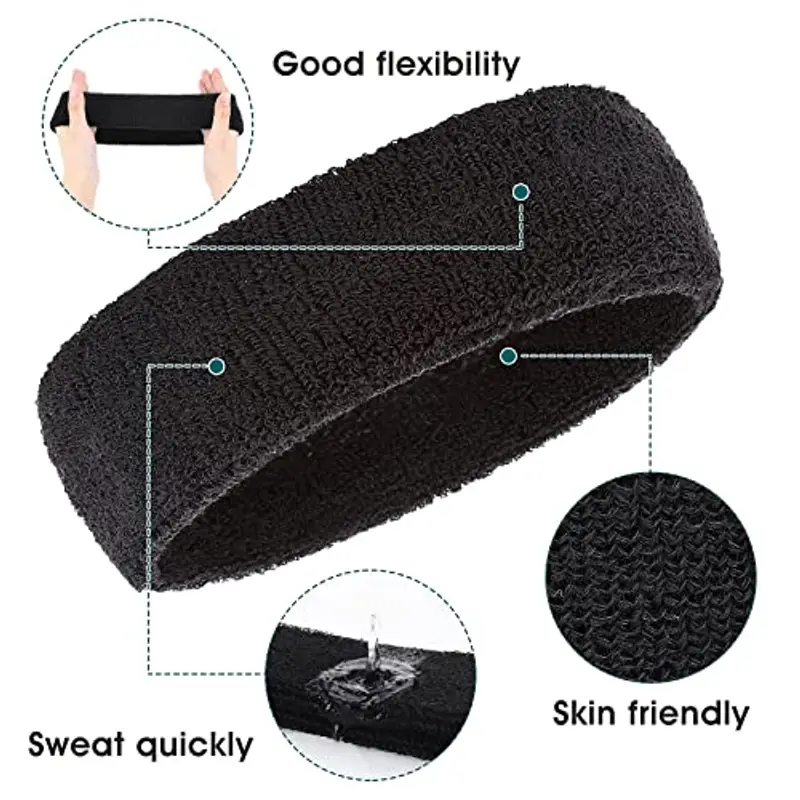 Yolev 4 Pezzi Bambini Ragazzo Fascia Sudore Fascia Sportiva per Bambini Sudore Fronte da Basket Tuta Sportiva Headband miniatura 3