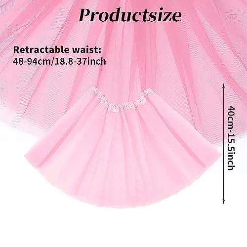 Yolev Gonna Tulle Donna Teen Adult Classic Elastico in Tulle a 3 Strati Gonna Rosa Tutu Donna Adulto Dance Dress Up miniatura 2