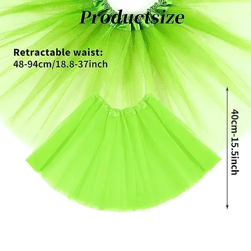 Yolev Gonna Tulle Donna Teen Adult Classic Elastico in Tulle a 3 Strati Gonna Verde Chiaro Tutu Donna Adulto Dance miniatura 2