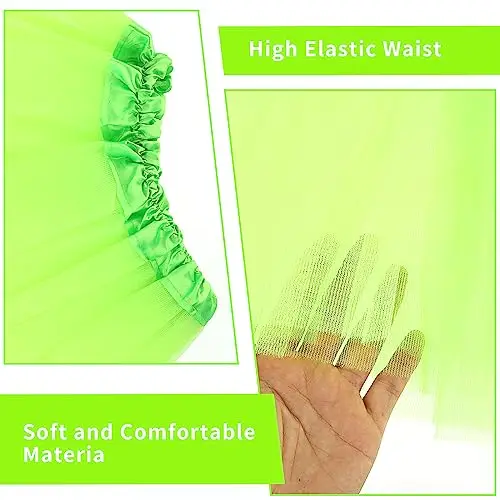 Yolev Gonna Tulle Donna Teen Adult Classic Elastico in Tulle a 3 Strati Gonna Verde Chiaro Tutu Donna Adulto Dance miniatura 3