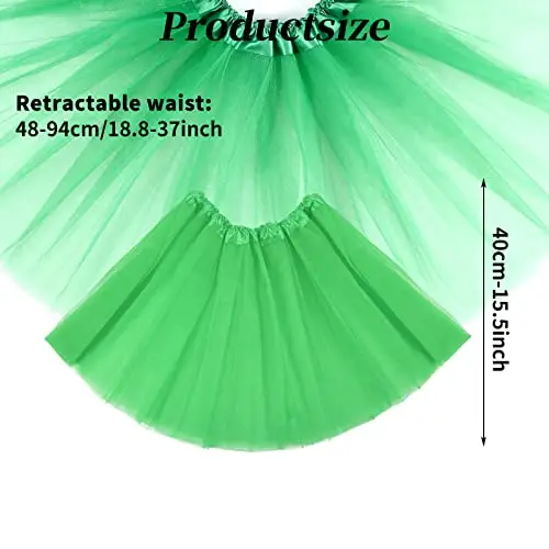 Yolev Gonna Tulle Donna Teen Tutu Adulto Classic Elastico 3 Strati Gonna Corta Gonne in Tulle Verde Donne Teen Dance miniatura 2