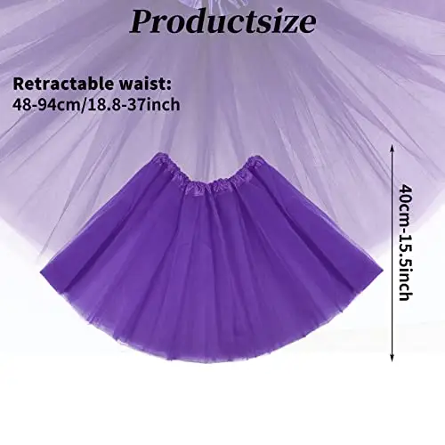 Yolev Gonna Tulle Donna Vestito Corto in Tulle a 3 Strati Elasticizzata per Feste di Ballo Gonne in Tulle Adolescenti miniatura 2