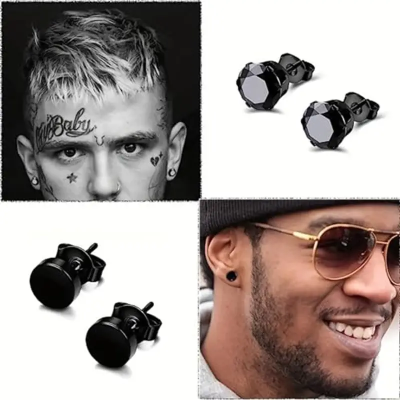 Yolistar Orecchini Uomo Nero 2015495 miniatura 3