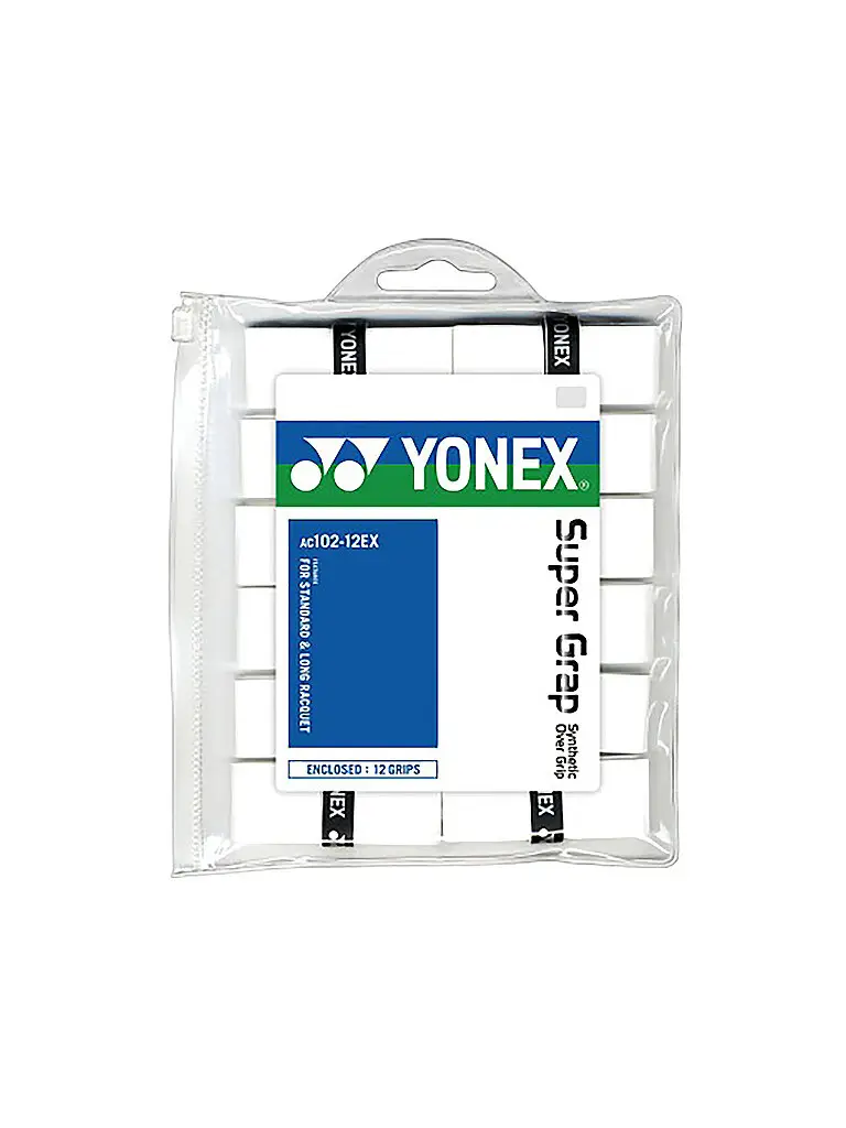 Overgrip da tennis Super Grap, confezione da 12 bianco