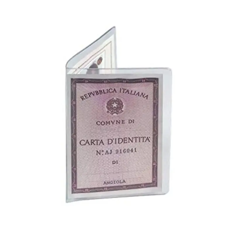 YOUNG PORTA CARTA D'IDENTITA CUSTODIA DOCUMENTI IN PLASTICA TRASPARENTE