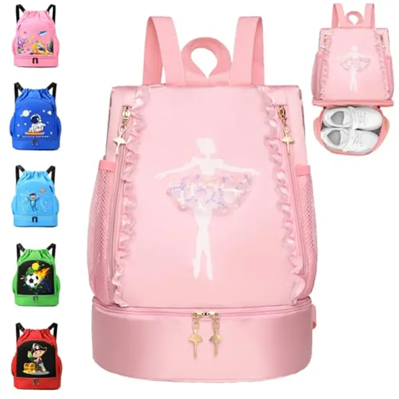 YOUYIKE Zaino da Palestra Bambini, Zaino da Nuoto Rosa, Sirena Sacca Sportiva Palestr, Spesa da Spiaggia Impermeabile,