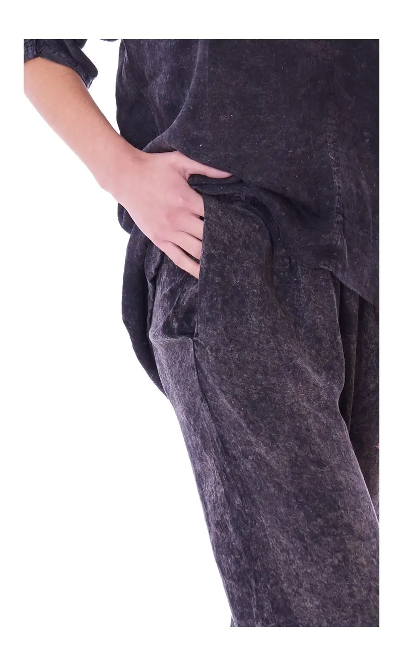 Pantalone melange, colore grigio miniatura 2