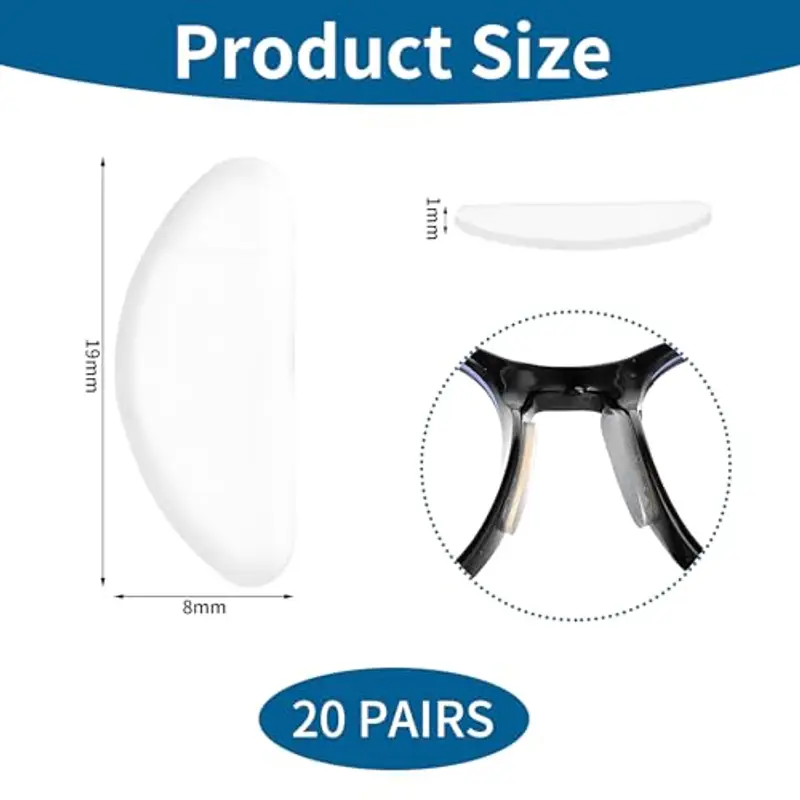 YPYMOD 10 Paia Naselli per Occhiali, Antiscivolo Silicone, Forma di D Naselli Autoadesivi Antiscivolo, Sottili Naselli miniatura 2