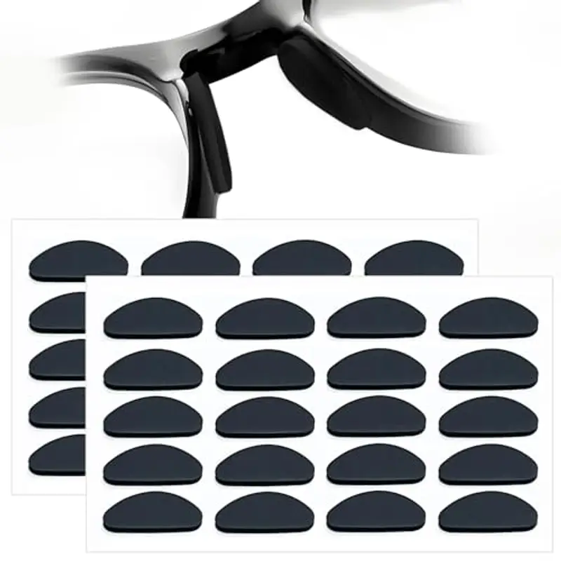 YPYMOD 10 Paia Naselli per Occhiali, Antiscivolo Silicone, Forma di D Naselli Autoadesivi Antiscivolo, Sottili Naselli miniatura 2