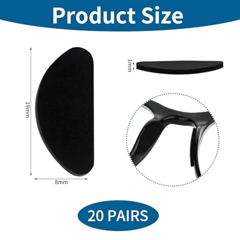 YPYMOD 10 Paia Naselli per Occhiali, Antiscivolo Silicone, Forma di D Naselli Autoadesivi Antiscivolo, Sottili Naselli miniatura 3