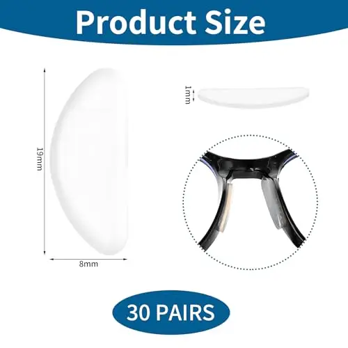 YPYMOD 20 Paia Naselli per Occhiali, Antiscivolo Silicone, Forma di D Naselli Autoadesivi Antiscivolo, Sottili Naselli miniatura 3