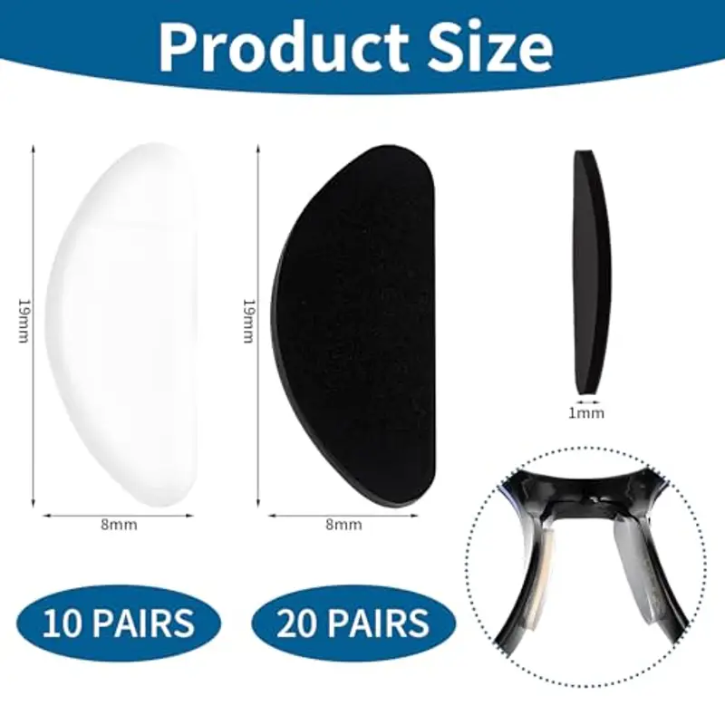 YPYMOD 30 Paia Naselli per Occhiali, Antiscivolo Silicone, Forma di D Naselli Autoadesivi Antiscivolo, Sottili Naselli miniatura 2