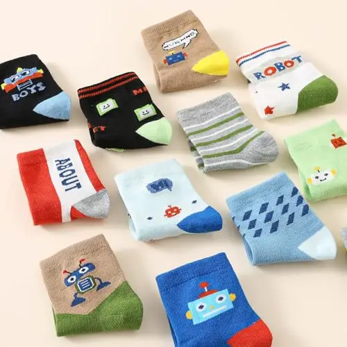 Yunguui 12 Paia Calzini Antiscivolo in Cotone per Bambina Bambino 1 miniatura 2