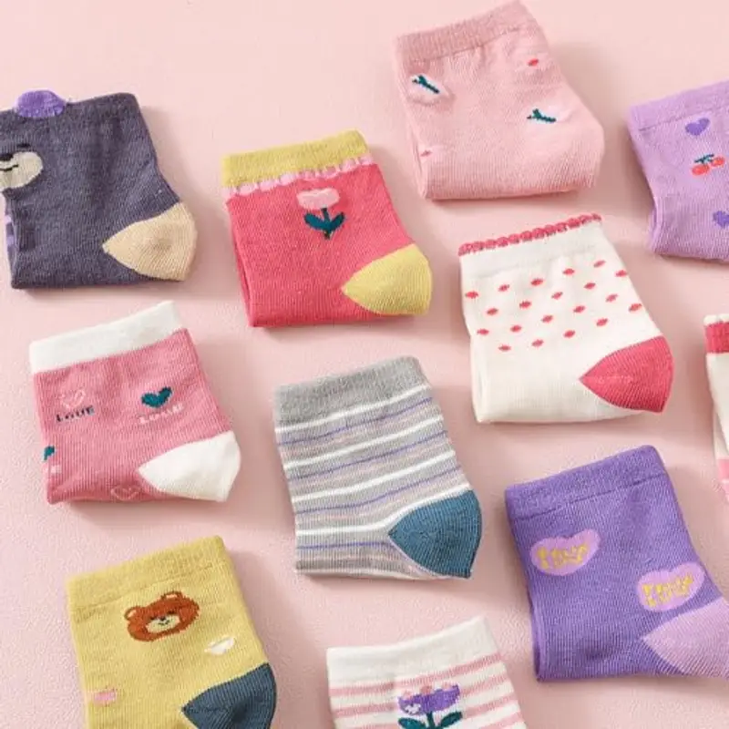 Yunguui 12 Paia Calzini Antiscivolo in Cotone per Bambina Bambino 1 miniatura 2