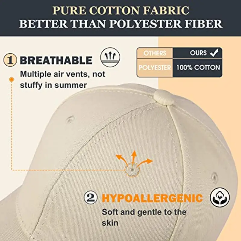 Yuson Girl Cappello Unisex del Cotone Berretto da Baseball delle Ragazze dei Ragazzi Snapback di Hip Hop Cappello Piatto, Cappello Uomo (Beige) miniatura 2