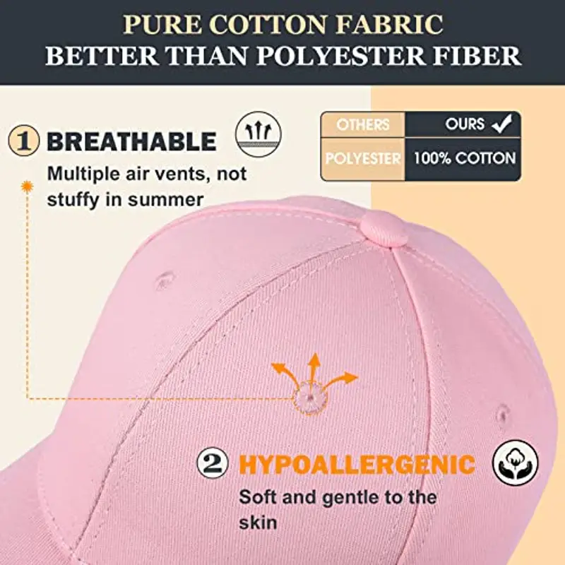 Yuson Girl Cappello Unisex del Cotone Berretto da Baseball delle Ragazze dei Ragazzi Snapback di Hip Hop Cappello Piatto, Cappello Uomo (Rosa) miniatura 2