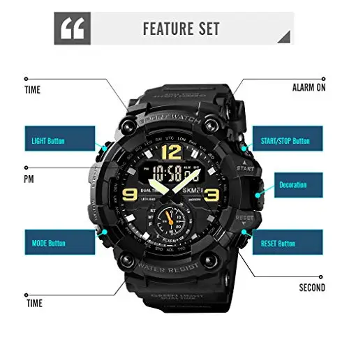 Yuxier Orologio militare da uomo Camouflage Sport Outdoor Impermeabile Orologi da polso Data Multi Funzione con LED miniatura 3