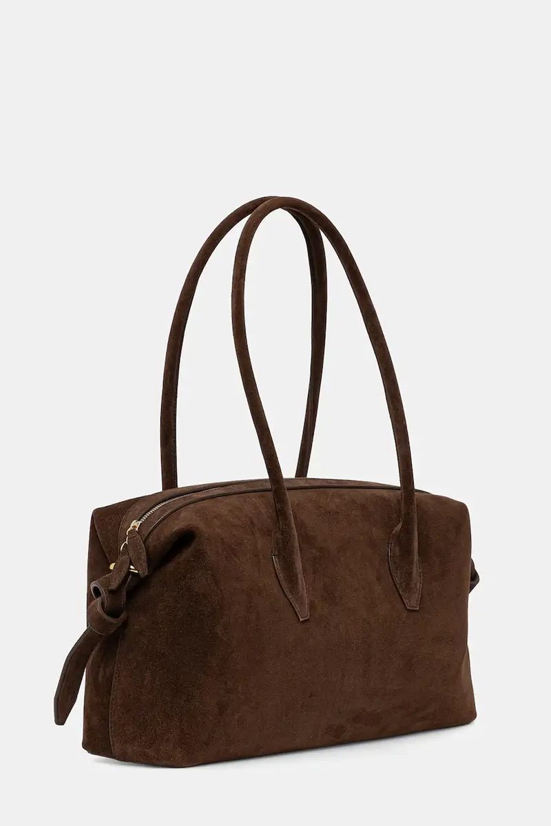 borsa in pelle scamosciata BRIOCHE DUFFLE Marrone miniatura 2