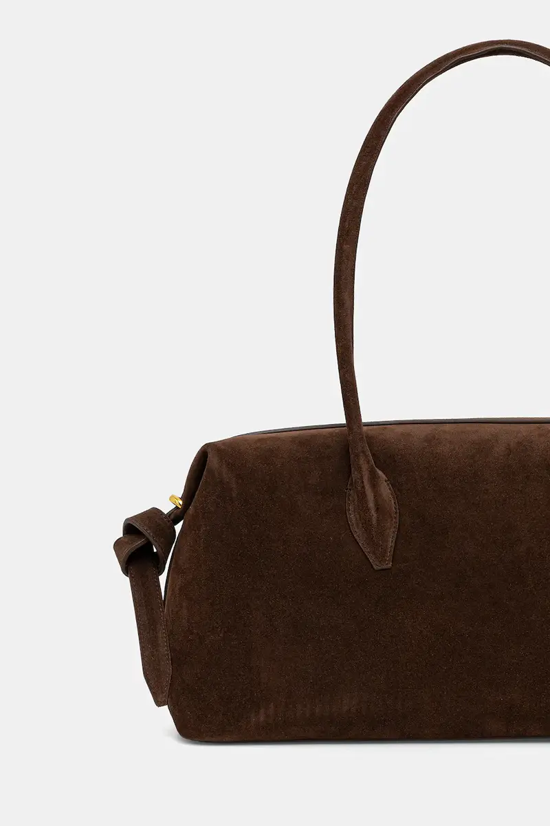 borsa in pelle scamosciata BRIOCHE DUFFLE Marrone miniatura 3
