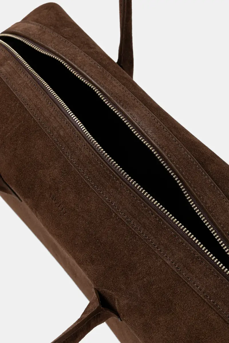 borsa in pelle scamosciata BRIOCHE DUFFLE Marrone miniatura 5