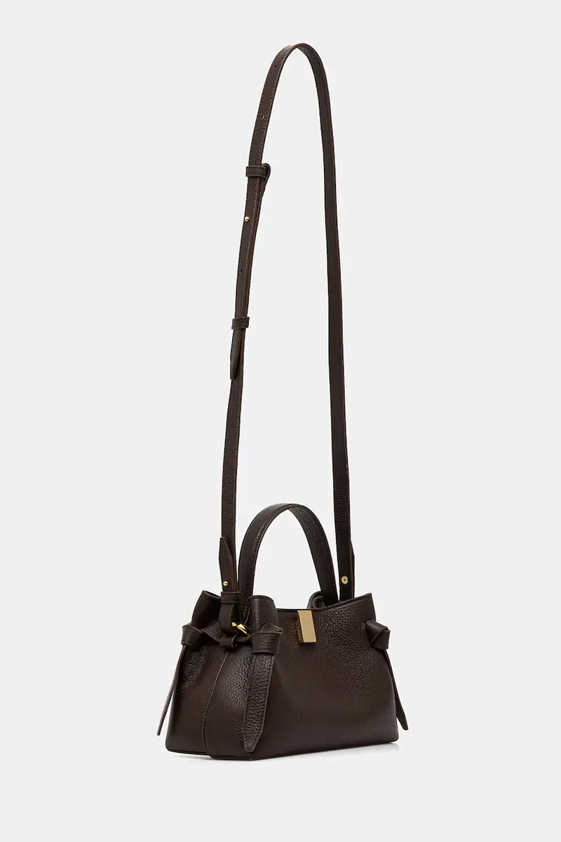 borsa in pelle scamosciata GYOZA Marrone miniatura 2