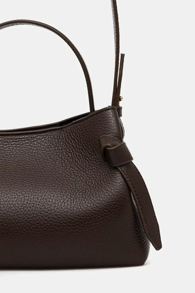 borsa in pelle scamosciata GYOZA Marrone miniatura 3