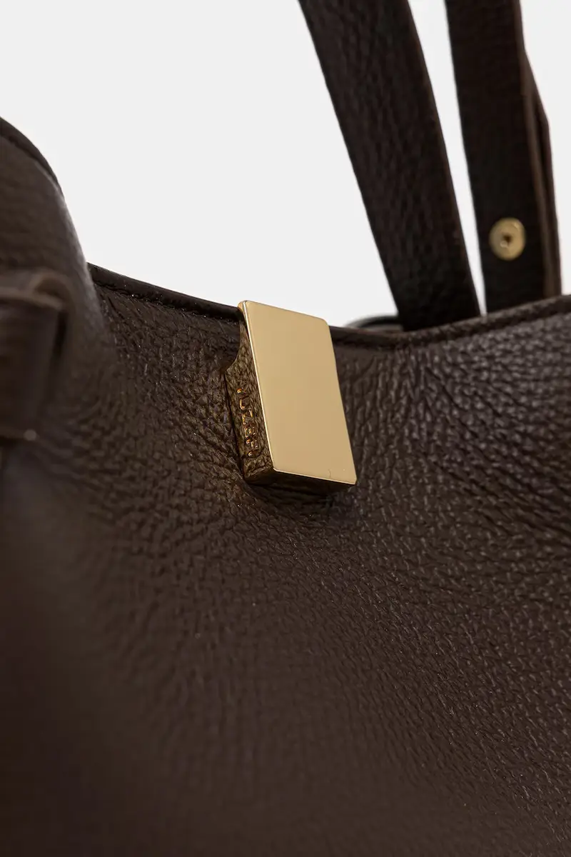 borsa in pelle scamosciata GYOZA Marrone miniatura 4