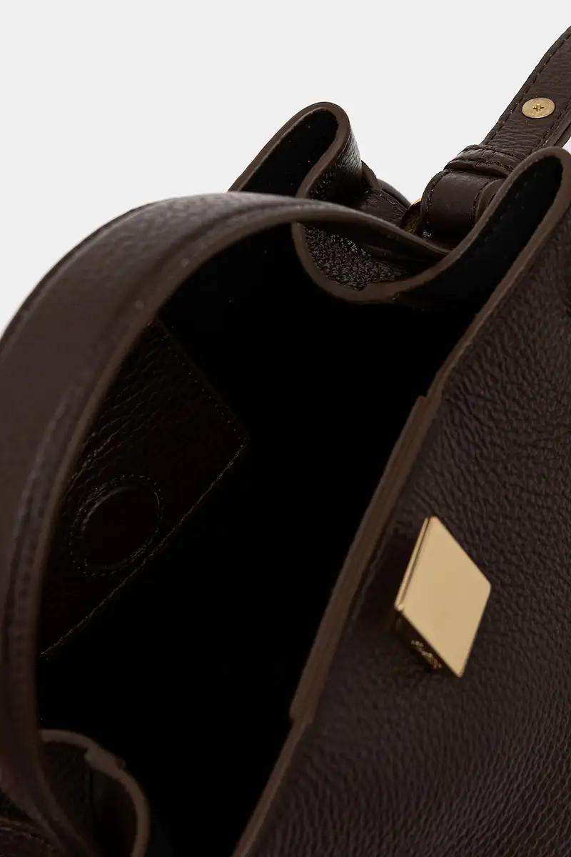 borsa in pelle scamosciata GYOZA Marrone miniatura 5