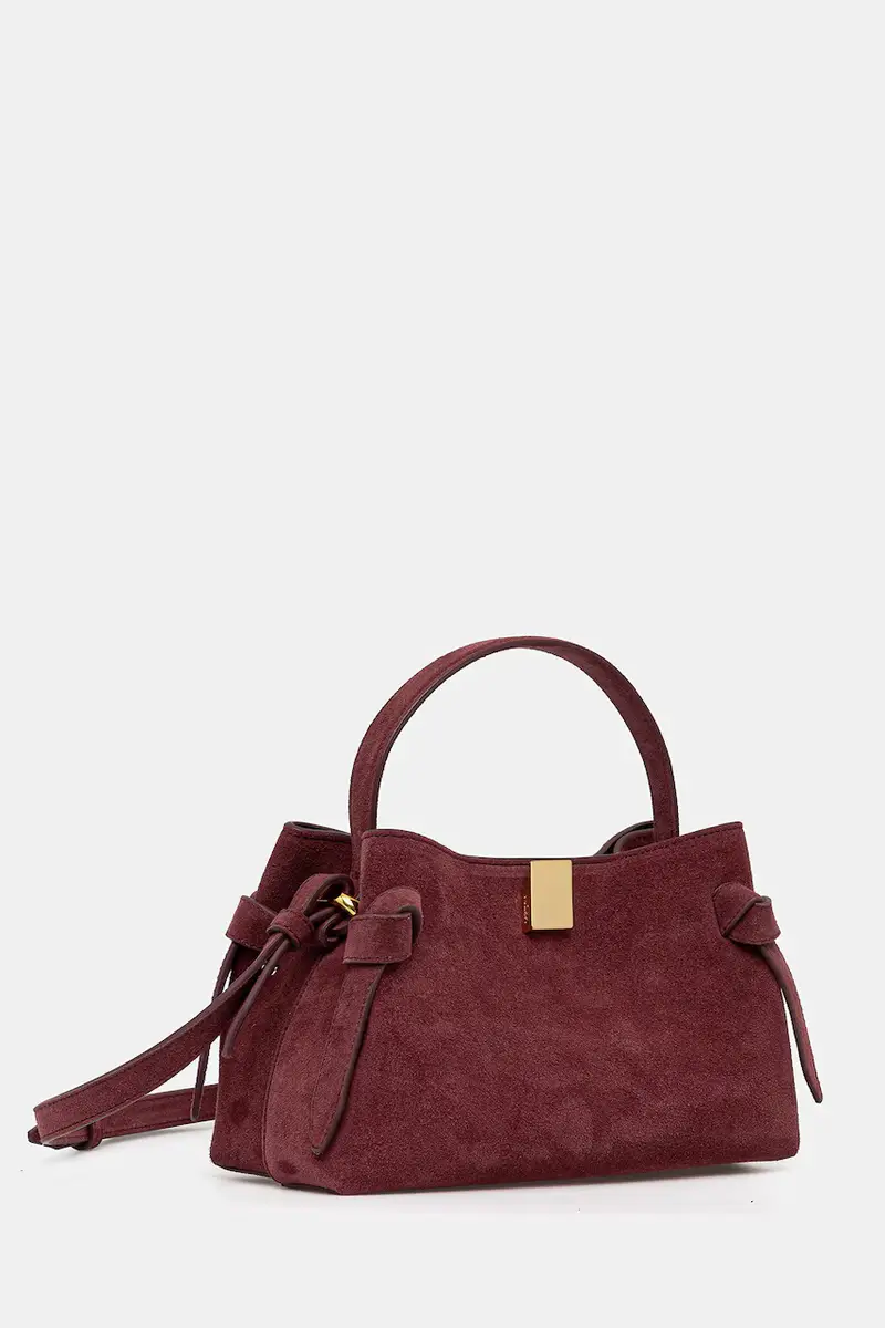 borsa in pelle scamosciata GYOZA MINI Granata miniatura 2