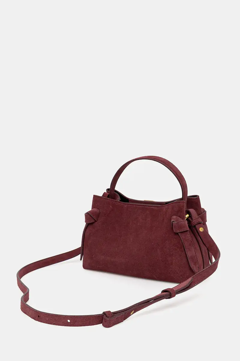 borsa in pelle scamosciata GYOZA MINI Granata miniatura 3