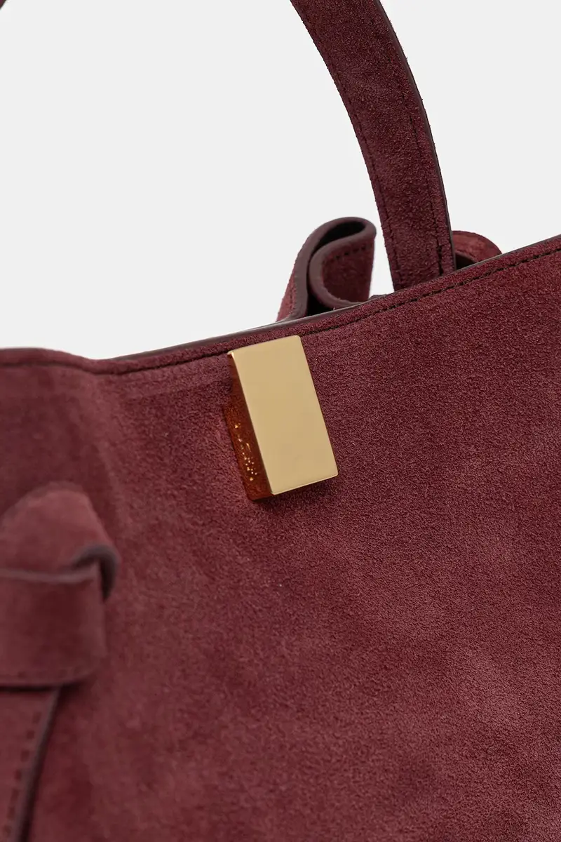 borsa in pelle scamosciata GYOZA MINI Granata miniatura 4