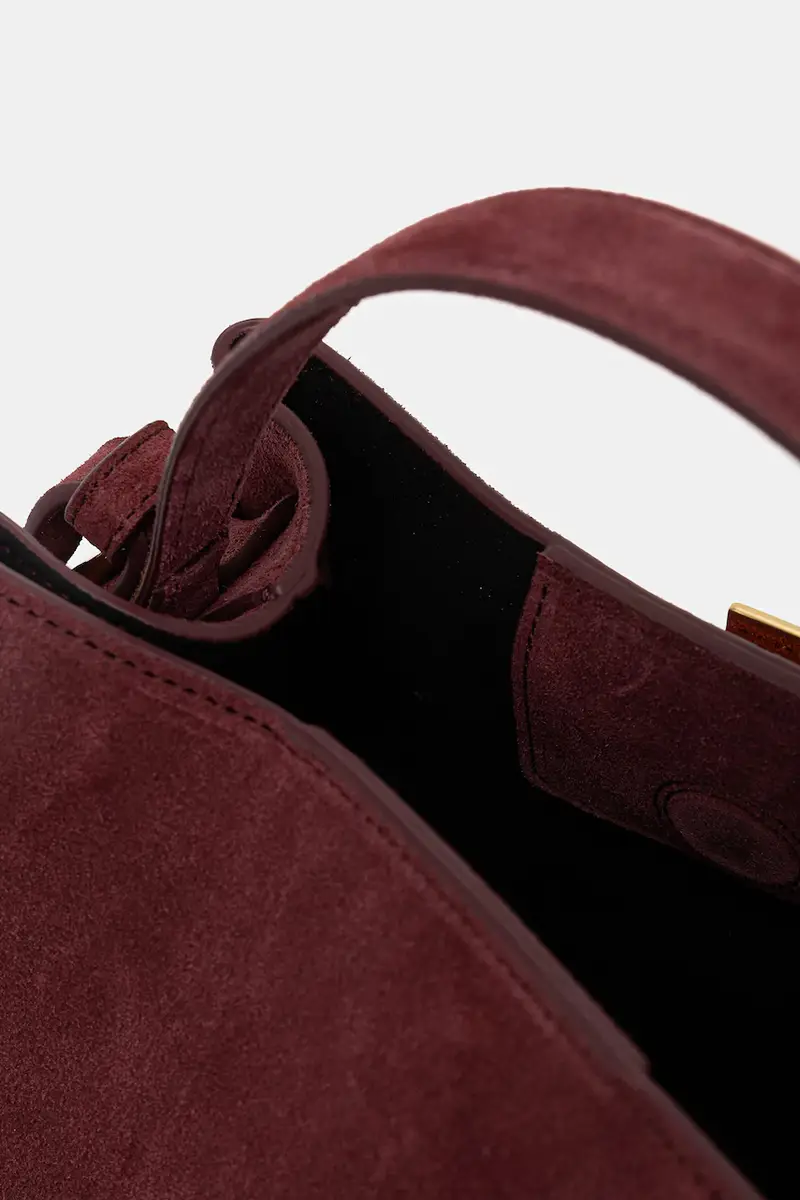 borsa in pelle scamosciata GYOZA MINI Granata miniatura 5