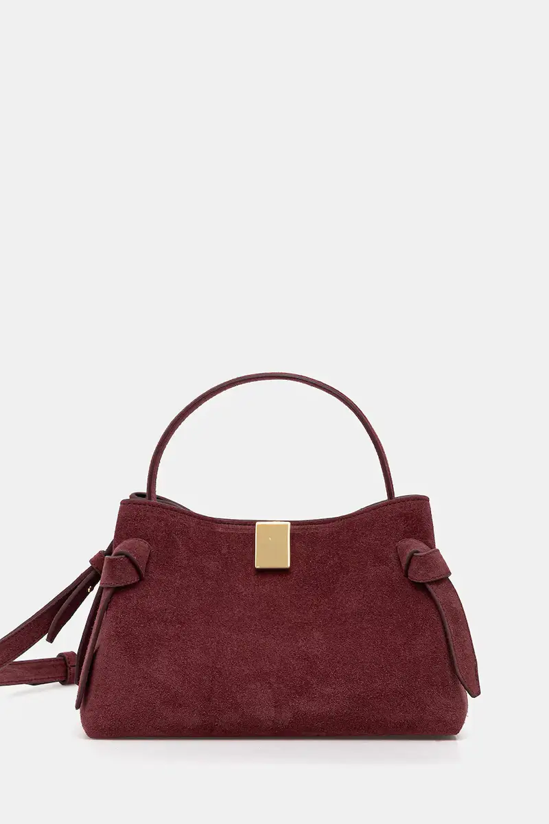 borsa in pelle scamosciata GYOZA MINI Granata