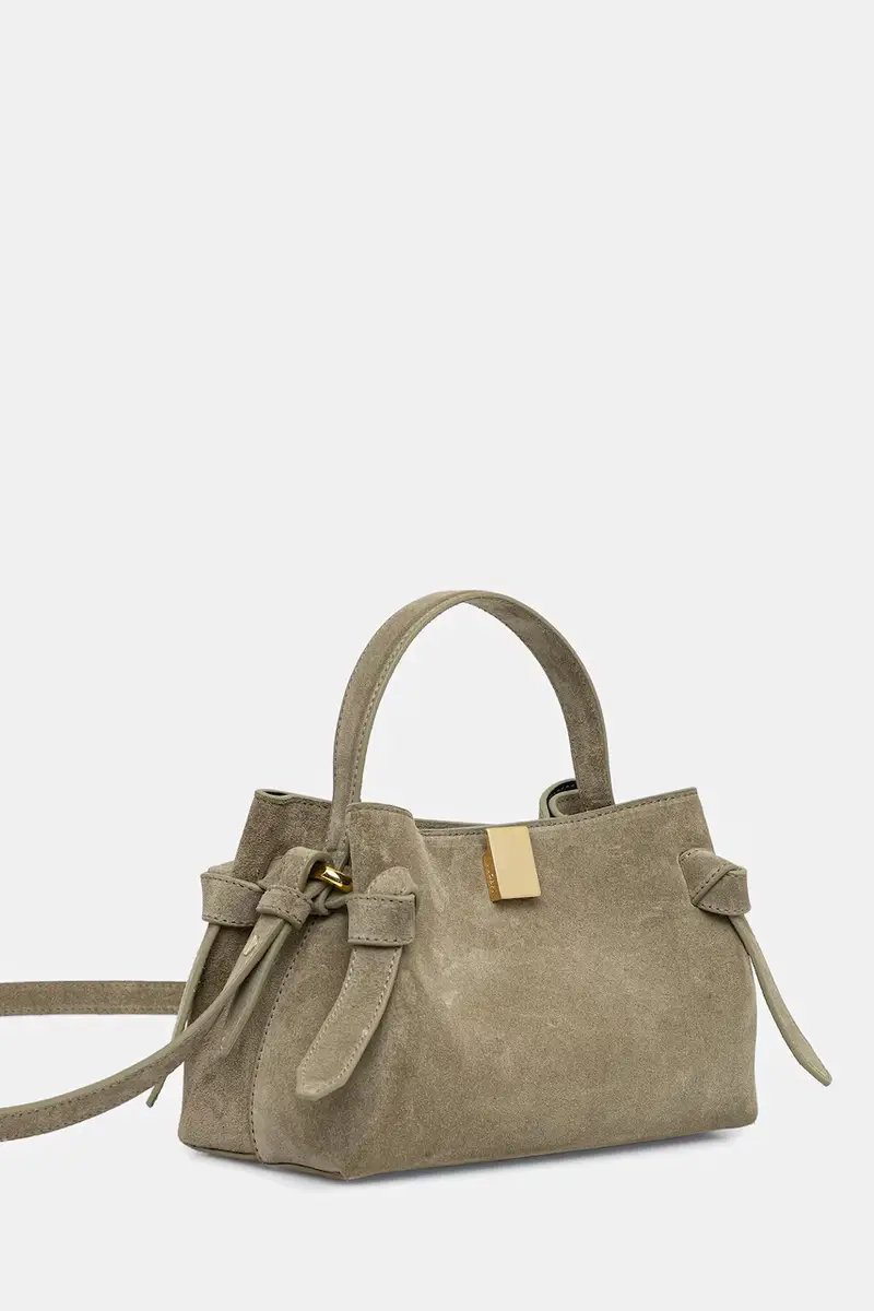 borsa in pelle scamosciata GYOZA MINI Verde miniatura 2