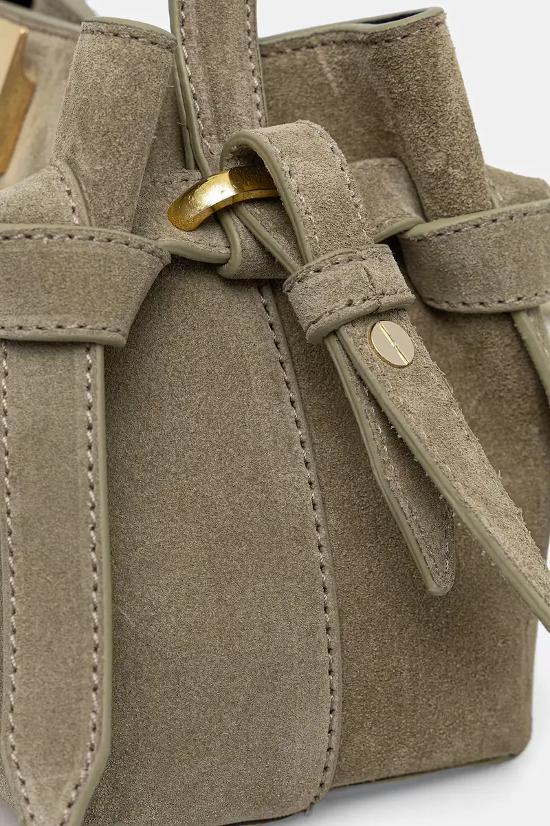 borsa in pelle scamosciata GYOZA MINI Verde miniatura 4