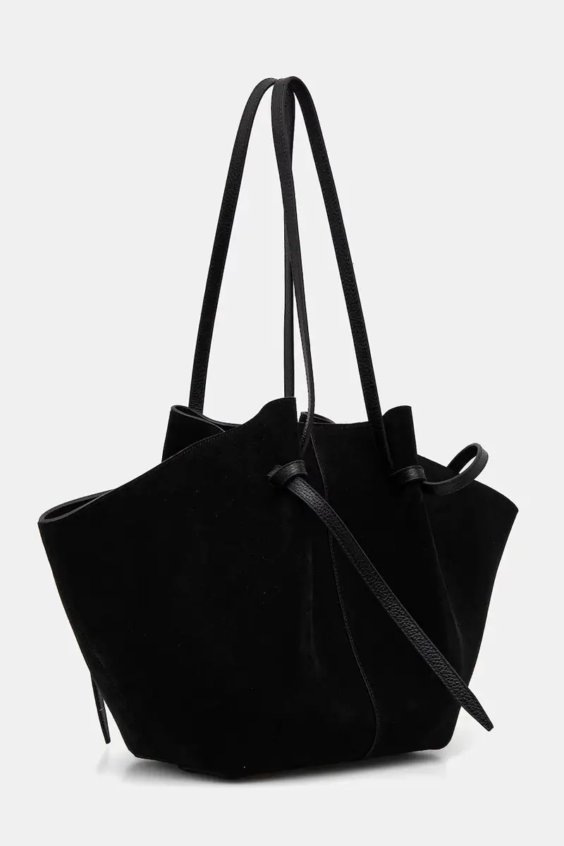 borsa in pelle scamosciata LARGE MOCHI Nero miniatura 2