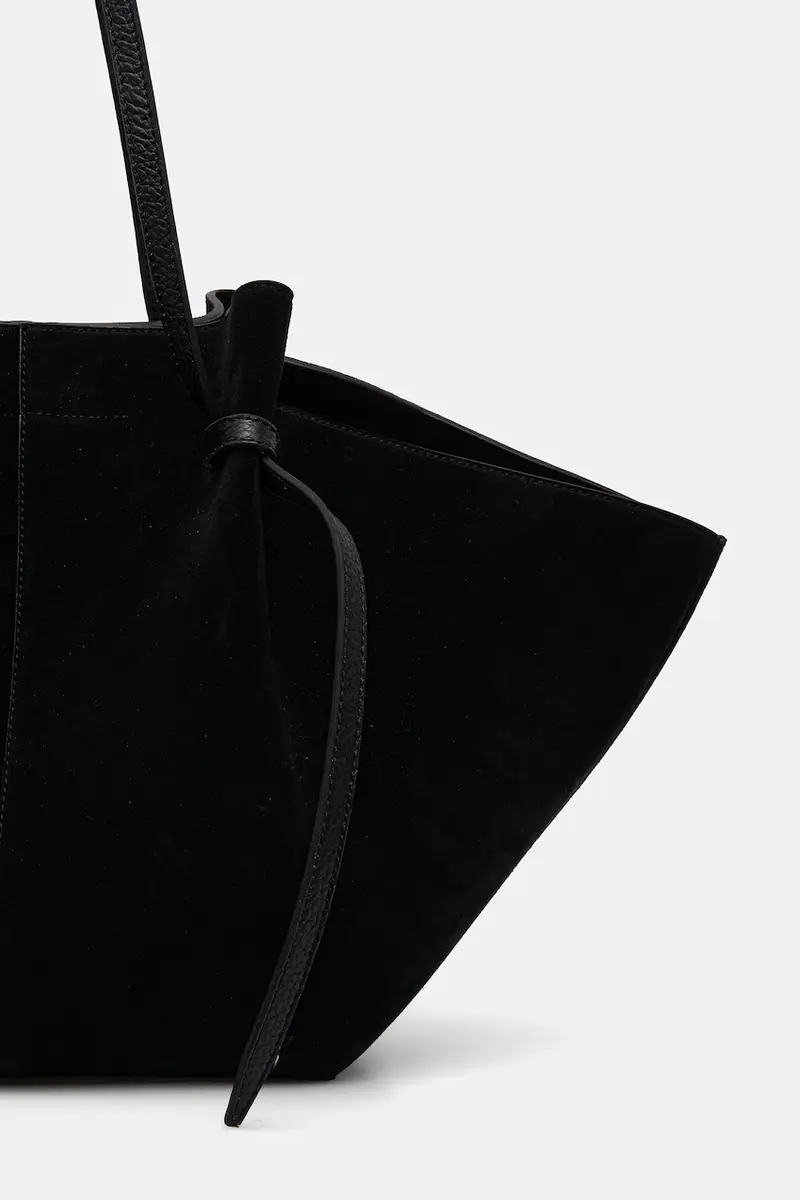 borsa in pelle scamosciata LARGE MOCHI Nero miniatura 3