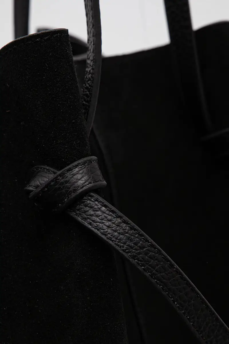 borsa in pelle scamosciata LARGE MOCHI Nero miniatura 4