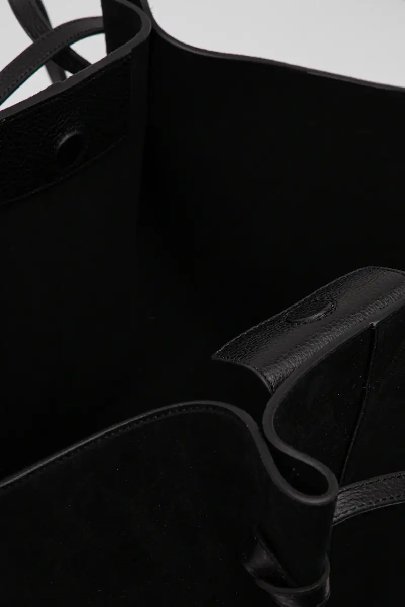 borsa in pelle scamosciata LARGE MOCHI Nero miniatura 5