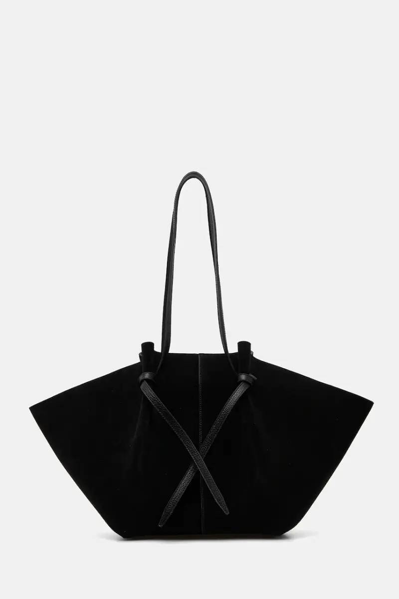 borsa in pelle scamosciata LARGE MOCHI Nero