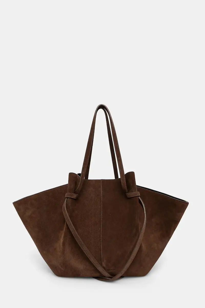 borsa in pelle scamosciata Marrone