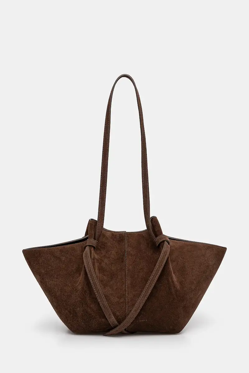 borsa in pelle scamosciata Marrone