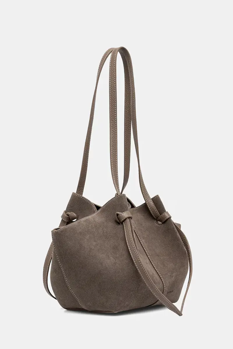 borsa in pelle scamosciata MOCHI Beige miniatura 2