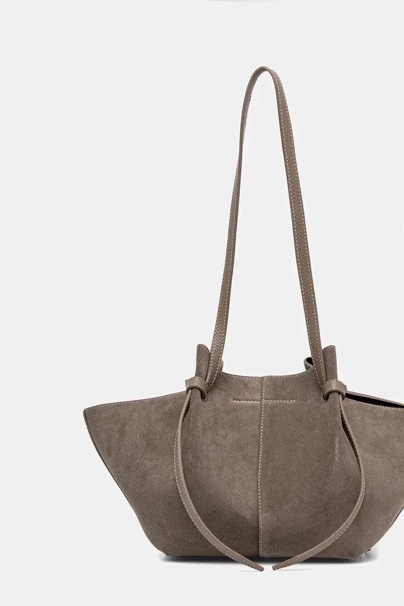 borsa in pelle scamosciata MOCHI Beige miniatura 3