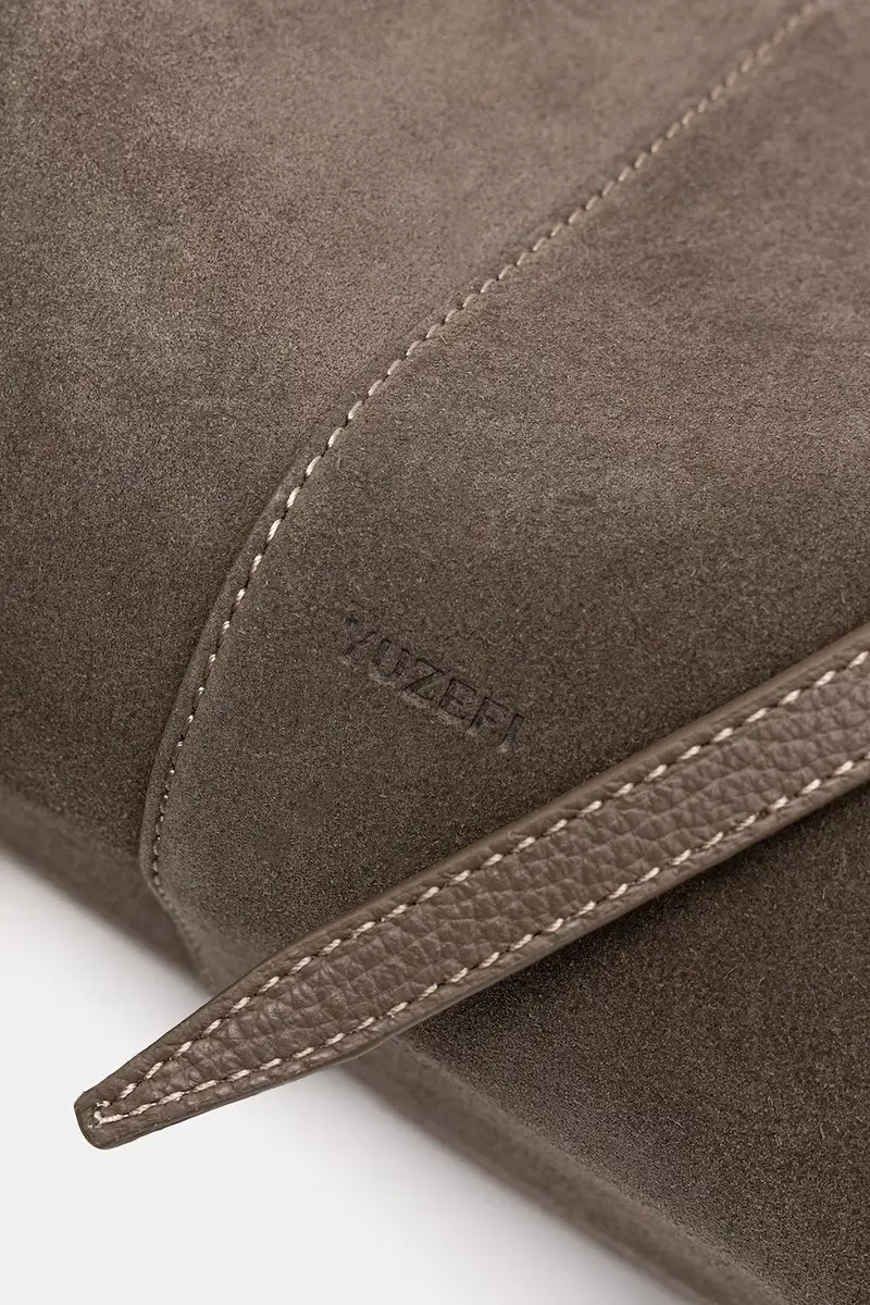 borsa in pelle scamosciata MOCHI Beige miniatura 4