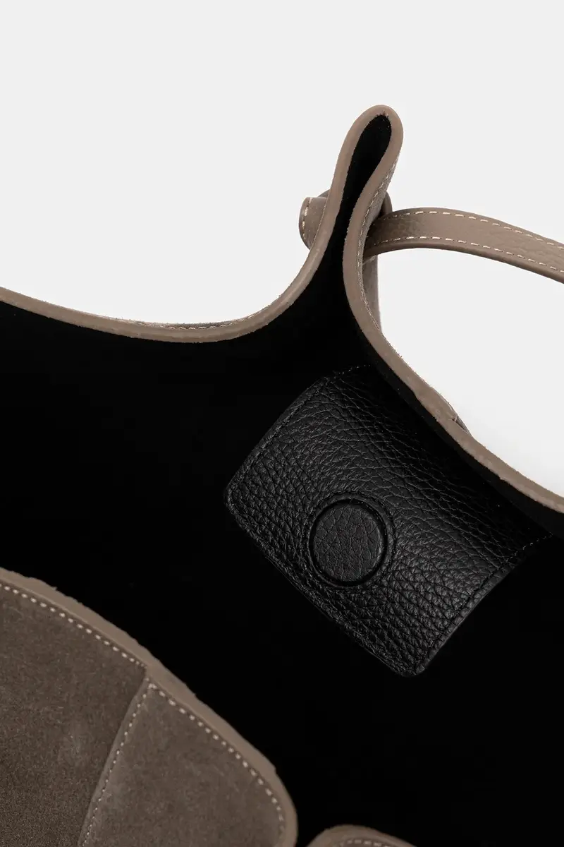 borsa in pelle scamosciata MOCHI Beige miniatura 5