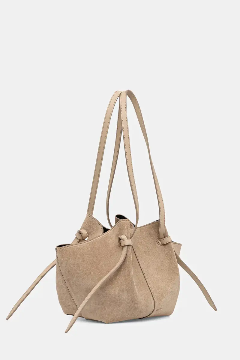 borsa in pelle scamosciata MOCHI Beige miniatura 2